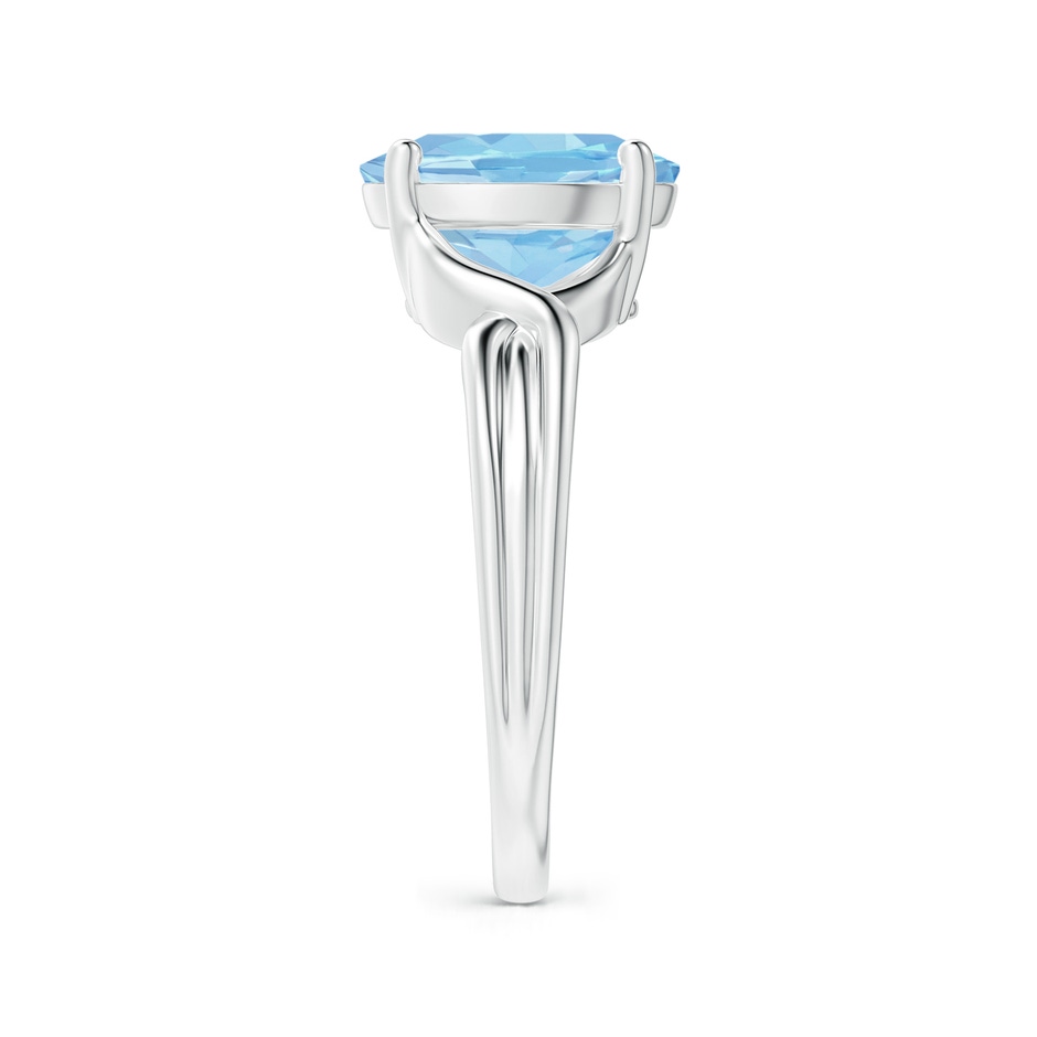 10x8mm AAAA Classic Oval Aquamarine Criss-Cross Cocktail Ring in White Gold side 299