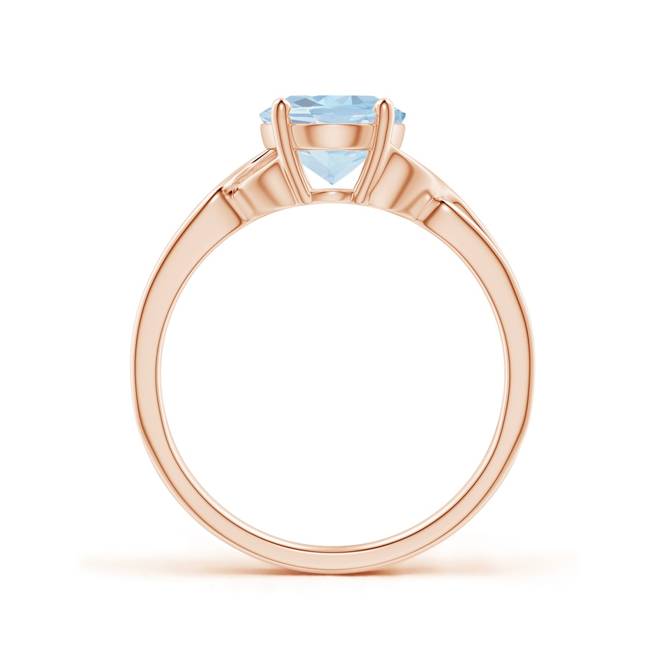 9x7mm A Classic Oval Aquamarine Criss-Cross Cocktail Ring in Rose Gold side 199