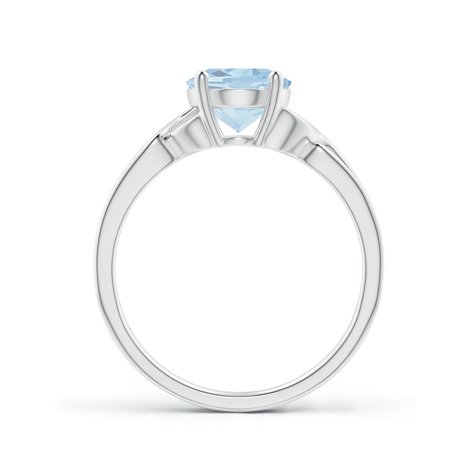 9x7mm A Classic Oval Aquamarine Criss-Cross Cocktail Ring in White Gold side 199