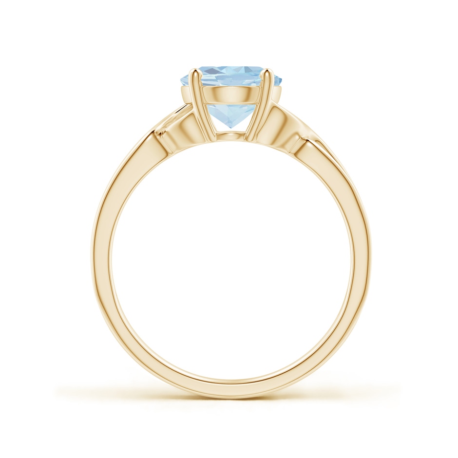 9x7mm A Classic Oval Aquamarine Criss-Cross Cocktail Ring in Yellow Gold side 199