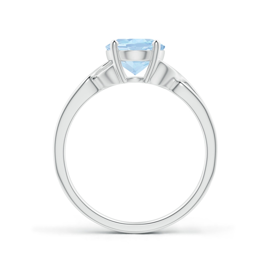 9x7mm AA Classic Oval Aquamarine Criss-Cross Cocktail Ring in White Gold side 199