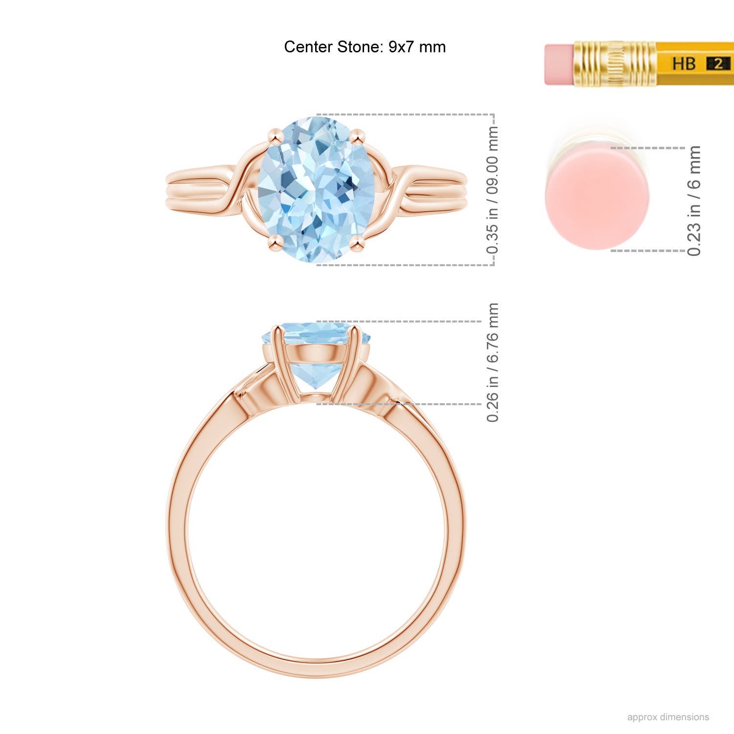 AAA - Aquamarine / 1.5 CT / 14 KT Rose Gold