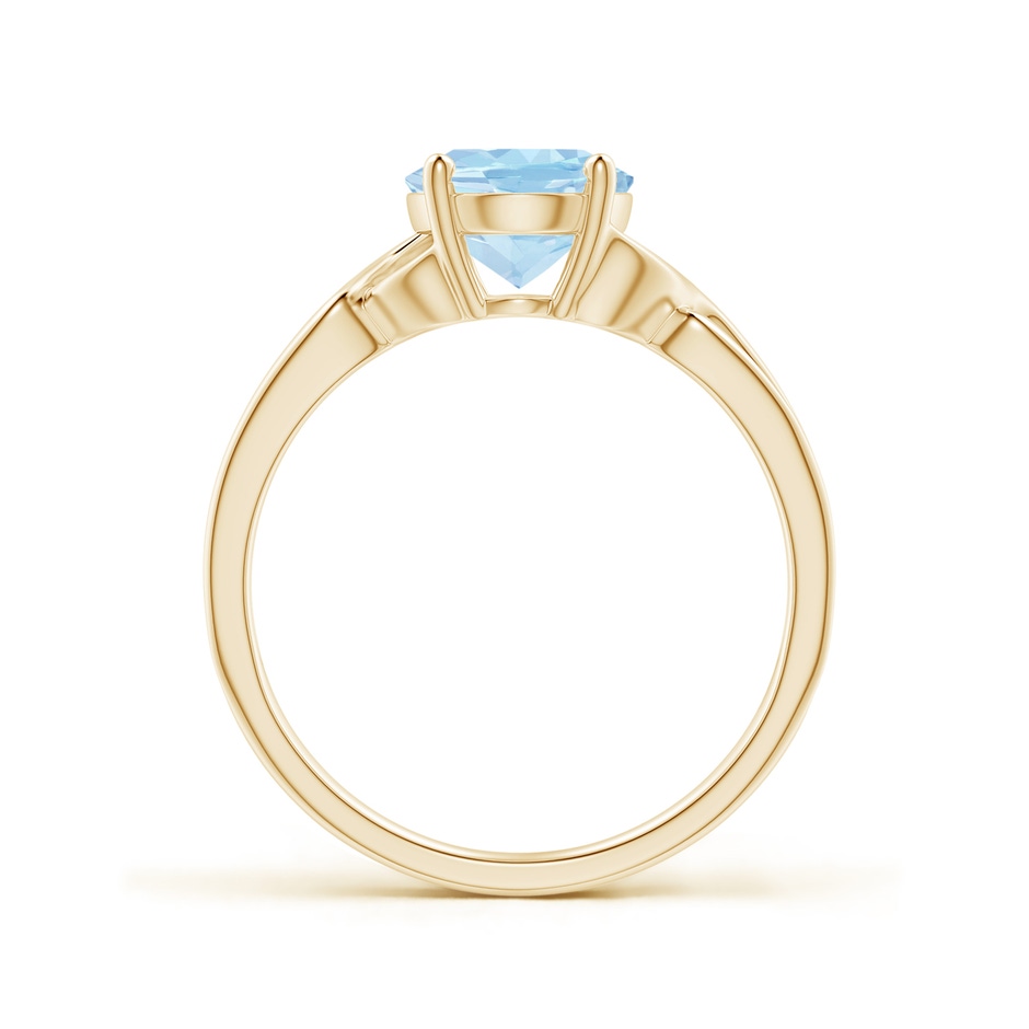 9x7mm AAA Classic Oval Aquamarine Criss-Cross Cocktail Ring in Yellow Gold side 199