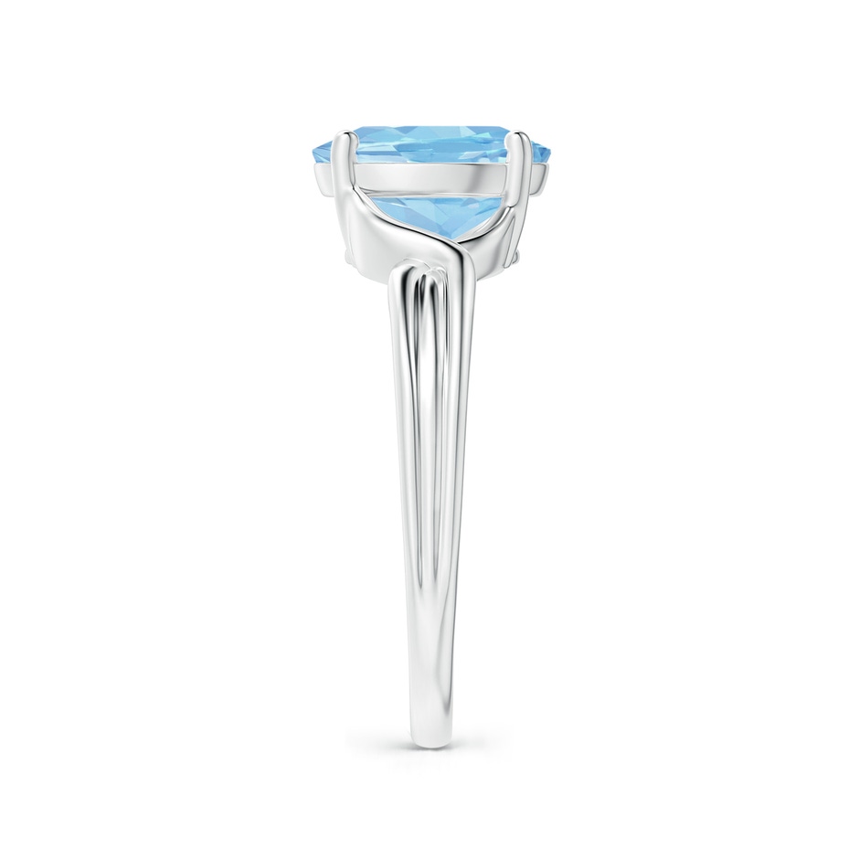 9x7mm AAAA Classic Oval Aquamarine Criss-Cross Cocktail Ring in P950 Platinum side 299