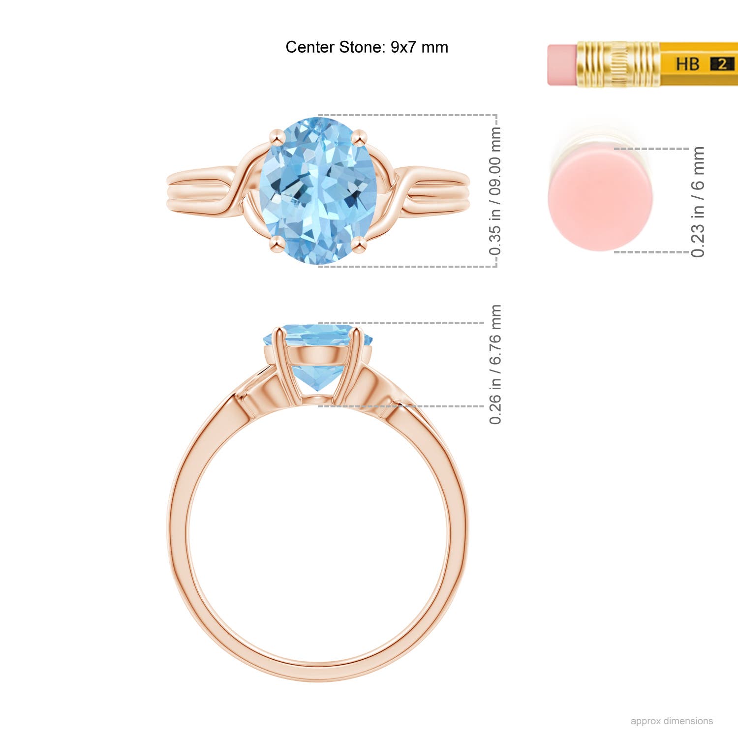 AAAA - Aquamarine / 1.5 CT / 14 KT Rose Gold