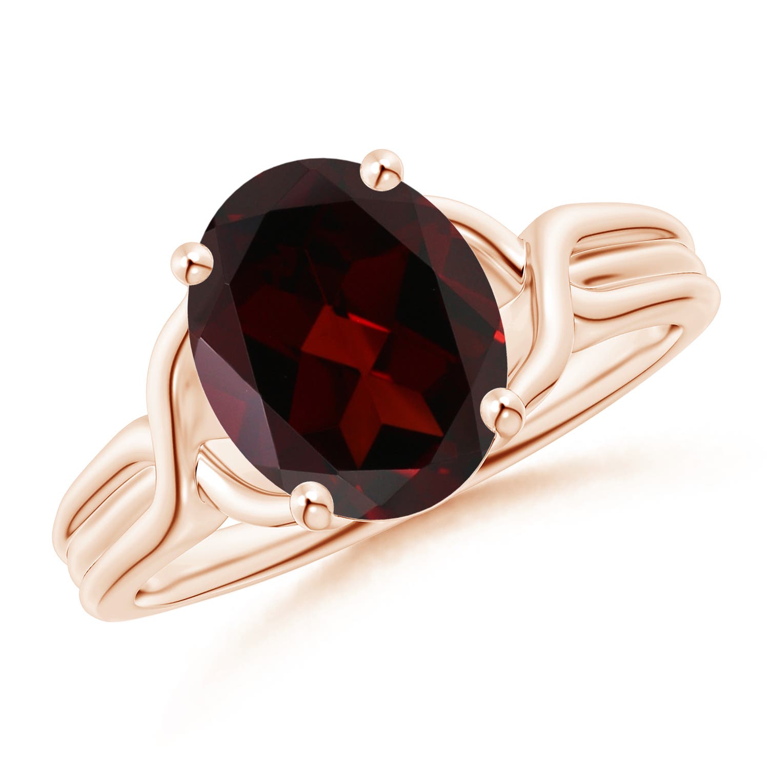 A - Garnet / 2.95 CT / 14 KT Rose Gold