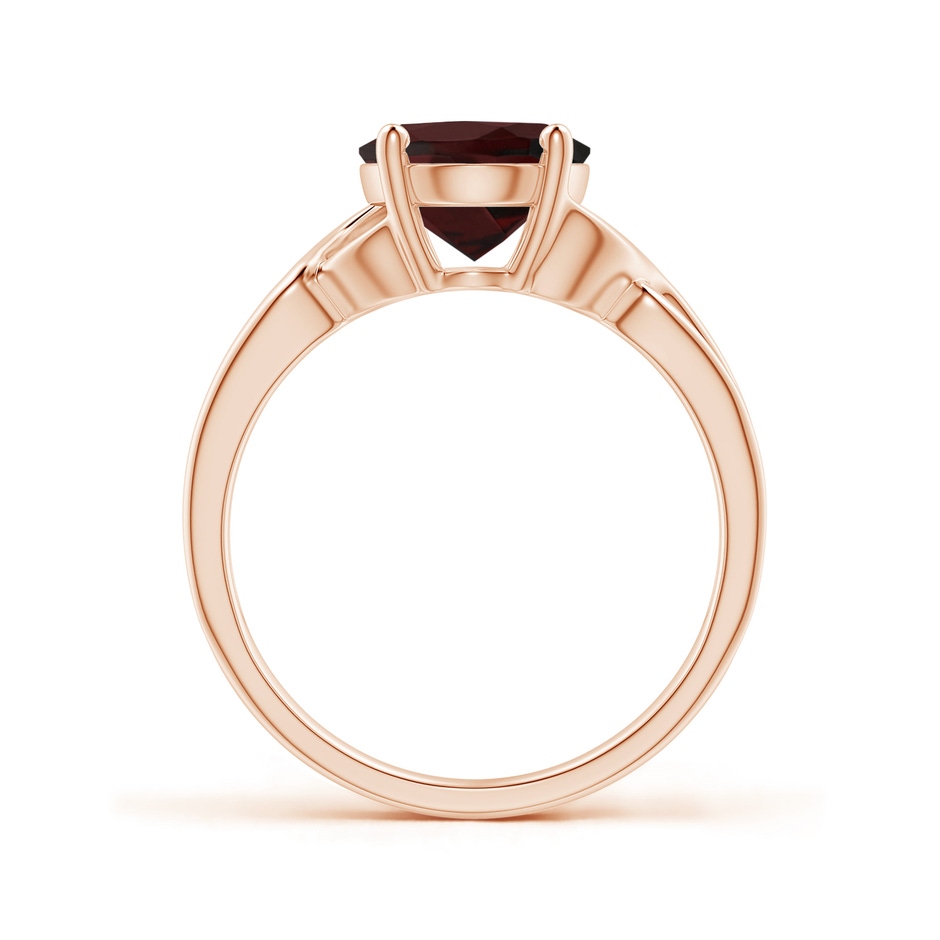 10x8mm A Classic Oval Garnet Criss-Cross Cocktail Ring in Rose Gold side 199