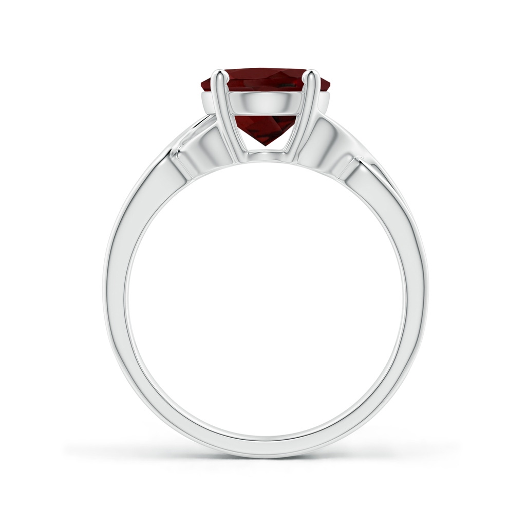 10x8mm AAA Classic Oval Garnet Criss-Cross Cocktail Ring in White Gold - side 199
