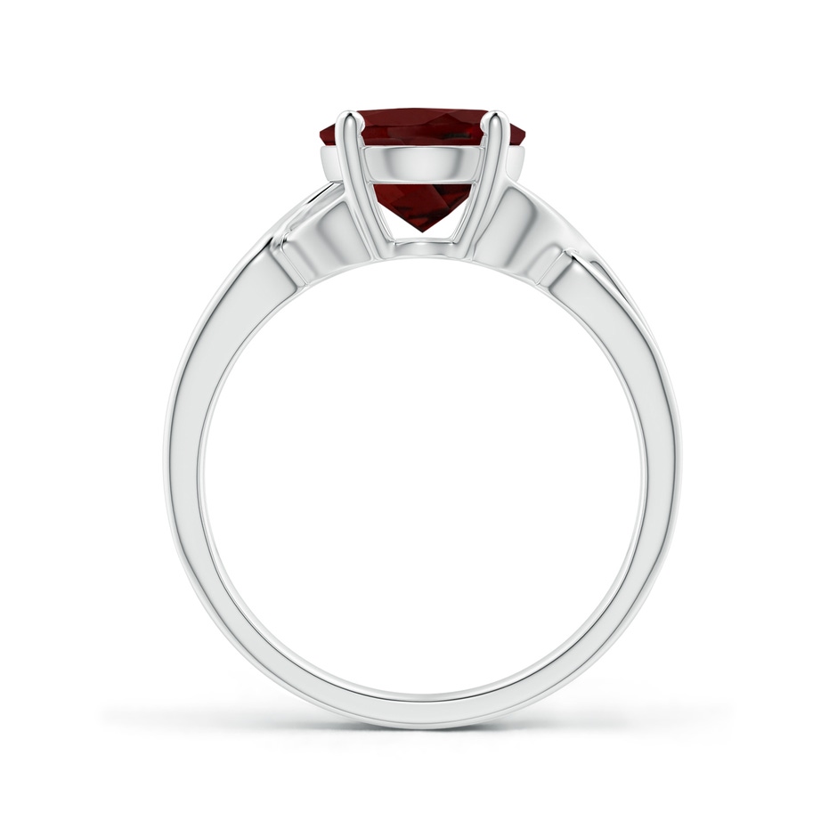 10x8mm AAA Classic Oval Garnet Criss-Cross Cocktail Ring in White Gold side 199
