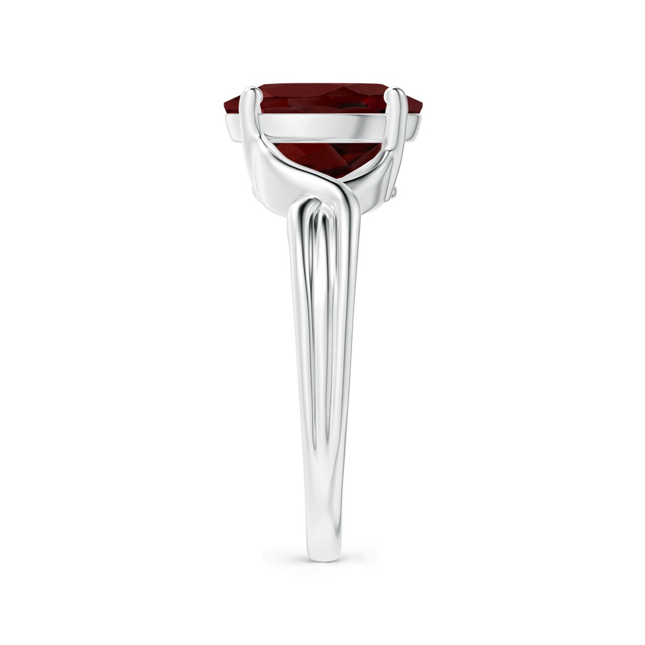10x8mm AAA Classic Oval Garnet Criss-Cross Cocktail Ring in White Gold side 299