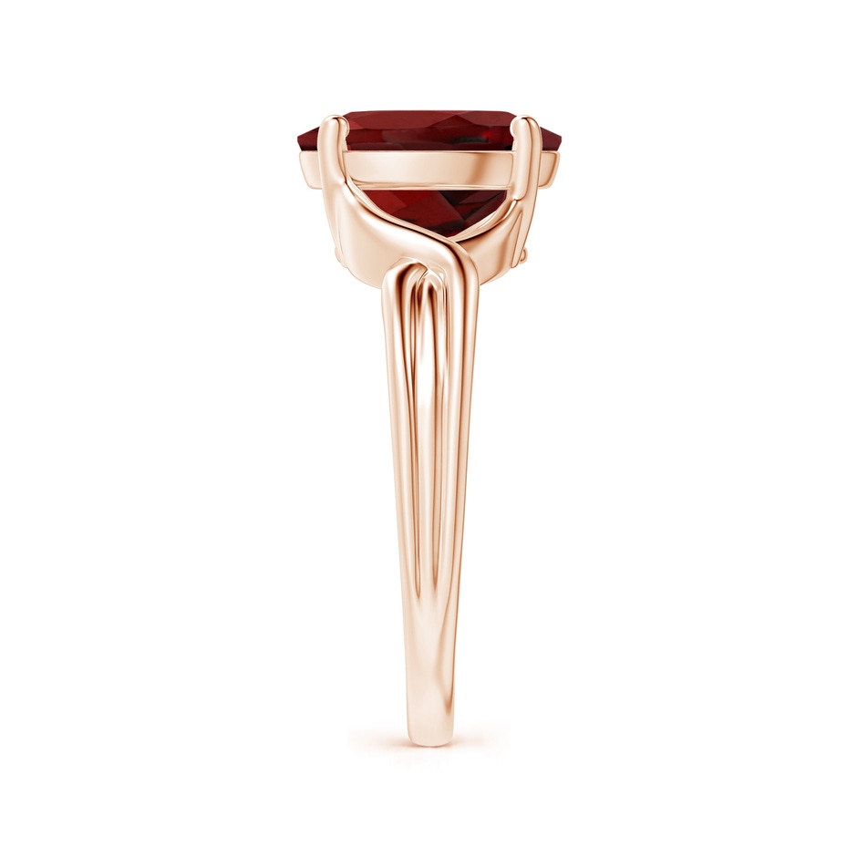 10x8mm AAAA Classic Oval Garnet Criss-Cross Cocktail Ring in 18K Rose Gold side 299