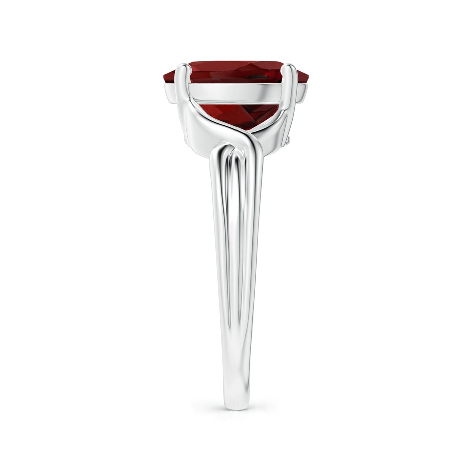 10x8mm AAAA Classic Oval Garnet Criss-Cross Cocktail Ring in P950 Platinum side 299