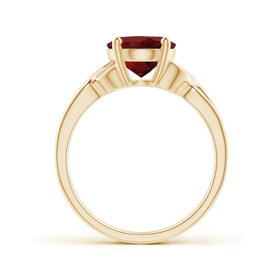10x8mm AAAA Classic Oval Garnet Criss-Cross Cocktail Ring in Yellow Gold side 199