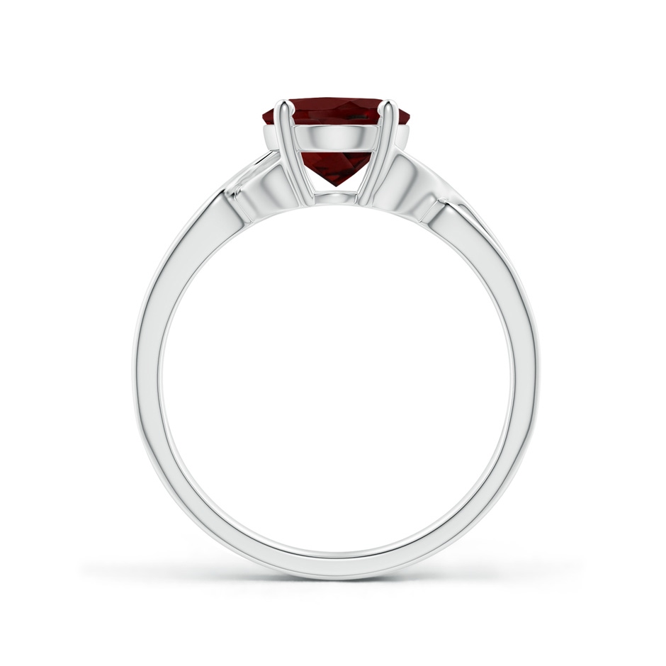 9x7mm AAA Classic Oval Garnet Criss-Cross Cocktail Ring in White Gold side 199