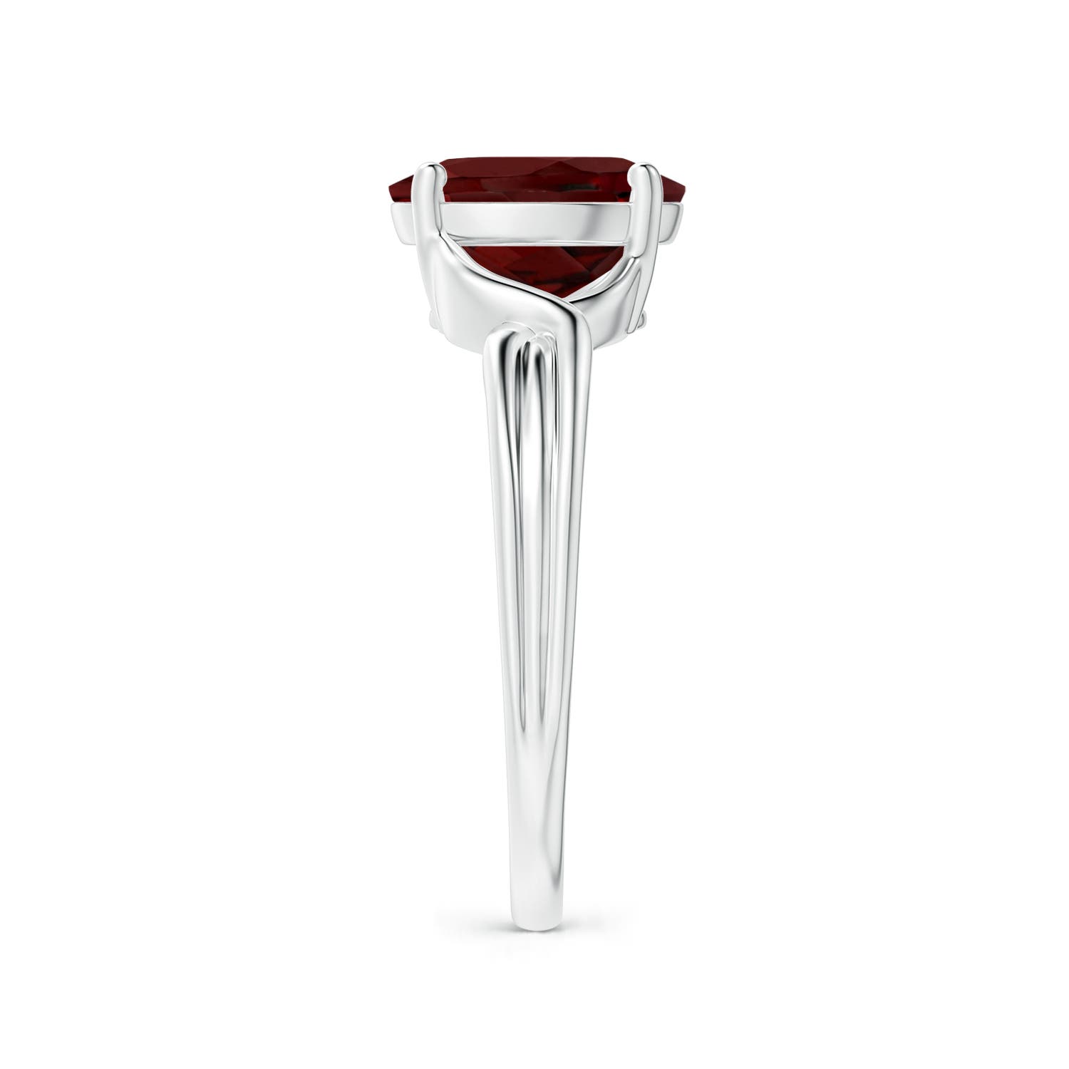 AAA - Garnet / 2 CT / 14 KT White Gold