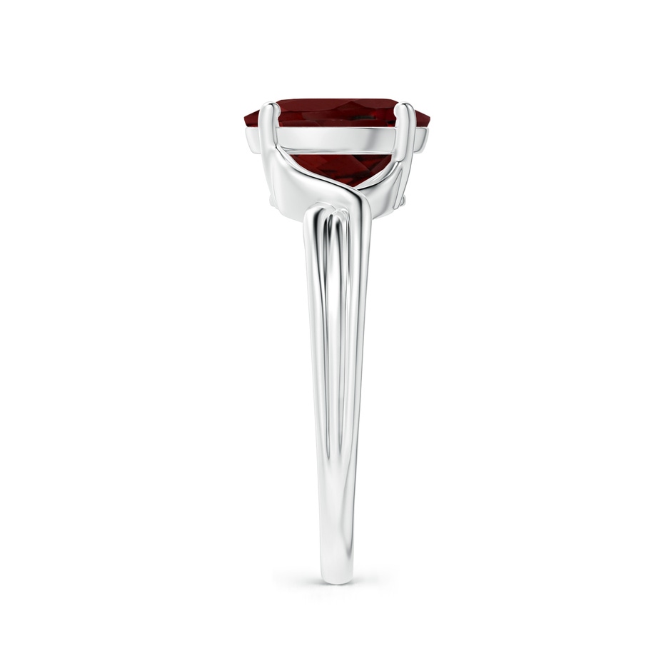 9x7mm AAA Classic Oval Garnet Criss-Cross Cocktail Ring in White Gold side 299