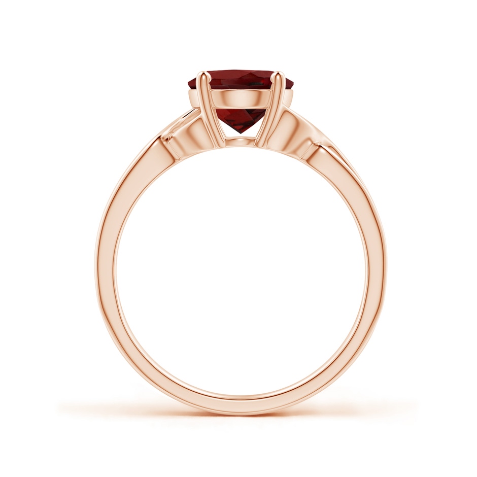 9x7mm AAAA Classic Oval Garnet Criss-Cross Cocktail Ring in Rose Gold side 199