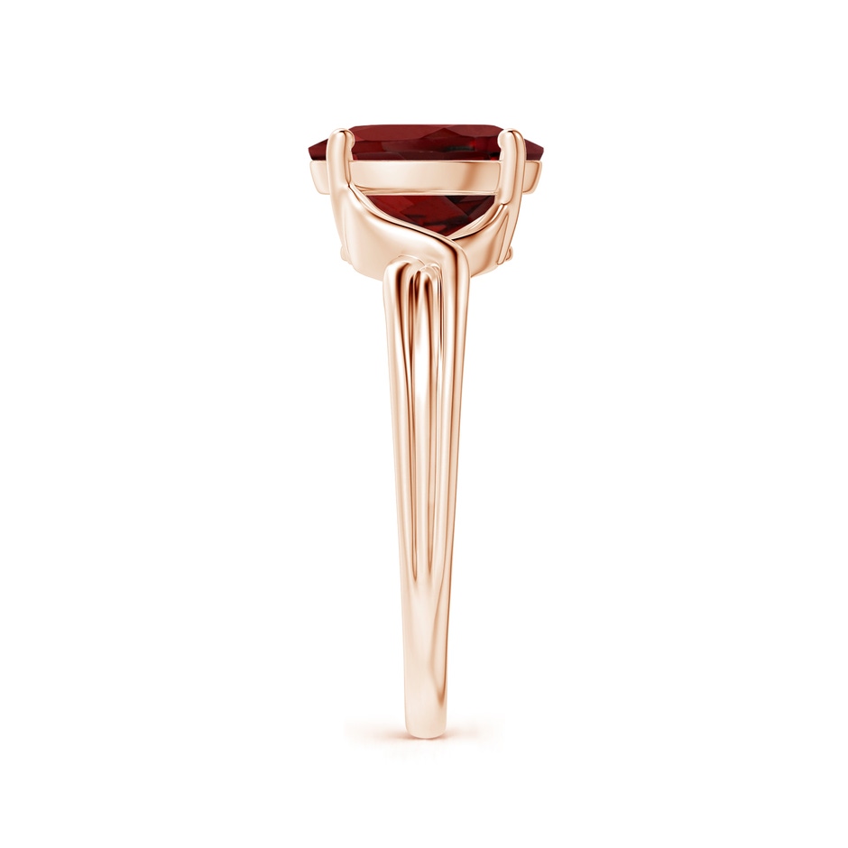 9x7mm AAAA Classic Oval Garnet Criss-Cross Cocktail Ring in Rose Gold side 299