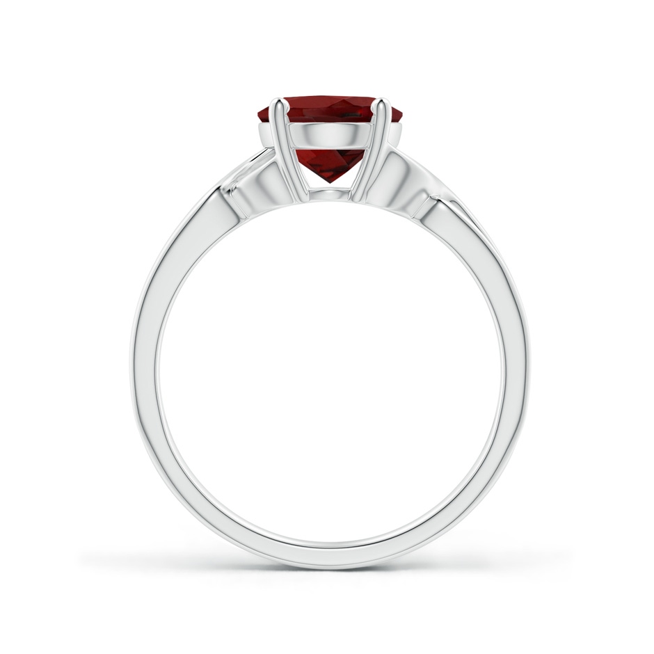 9x7mm AAAA Classic Oval Garnet Criss-Cross Cocktail Ring in White Gold side-1