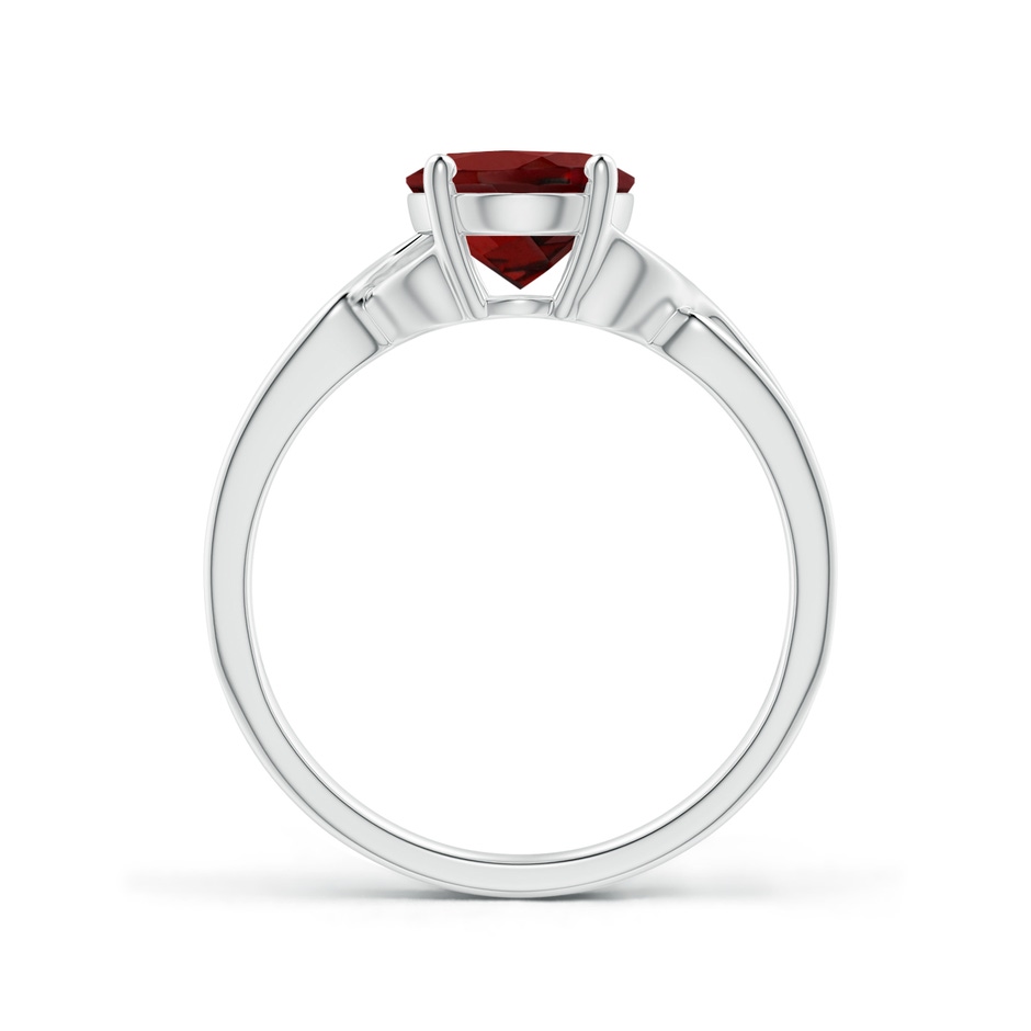 9x7mm AAAA Classic Oval Garnet Criss-Cross Cocktail Ring in White Gold side 199