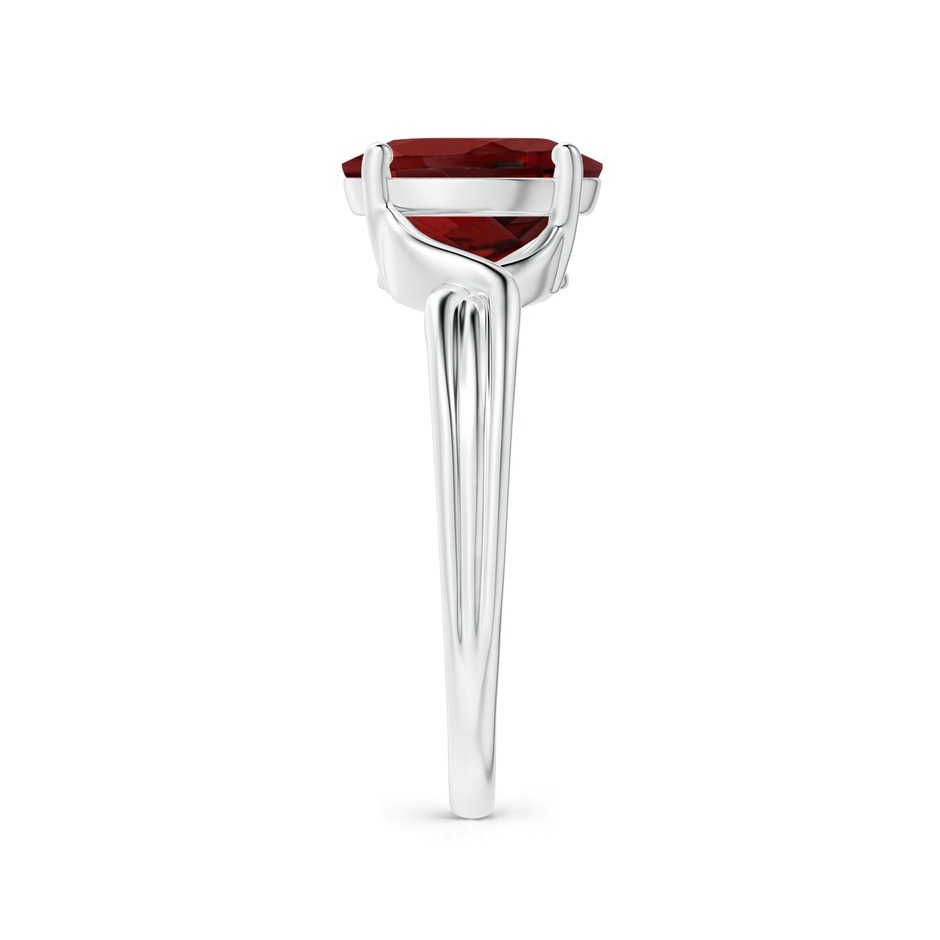 9x7mm AAAA Classic Oval Garnet Criss-Cross Cocktail Ring in White Gold side 299