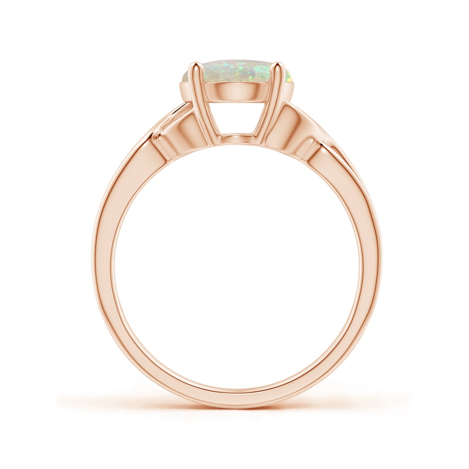 10x8mm AAA Classic Oval Opal Criss-Cross Cocktail Ring in Rose Gold side-1