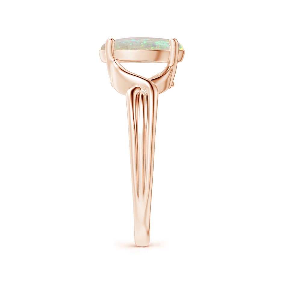10x8mm AAA Classic Oval Opal Criss-Cross Cocktail Ring in Rose Gold side-2