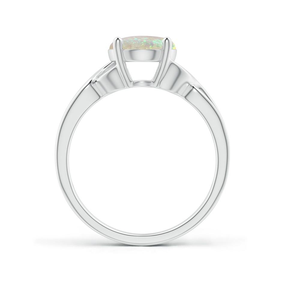 10x8mm AAA Classic Oval Opal Criss-Cross Cocktail Ring in White Gold side-1