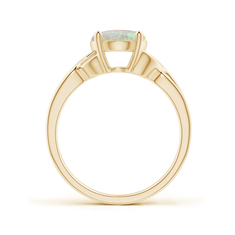 10x8mm AAA Classic Oval Opal Criss-Cross Cocktail Ring in Yellow Gold side-1