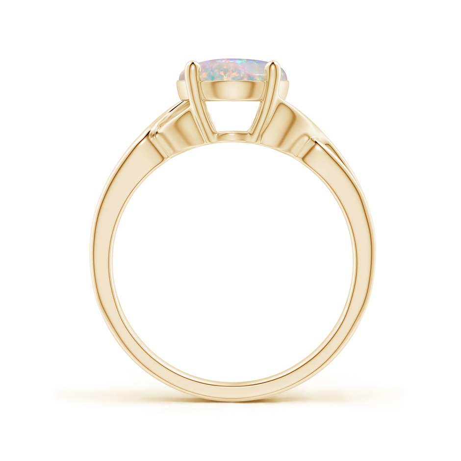 10x8mm AAAA Classic Oval Opal Criss-Cross Cocktail Ring in Yellow Gold side-1