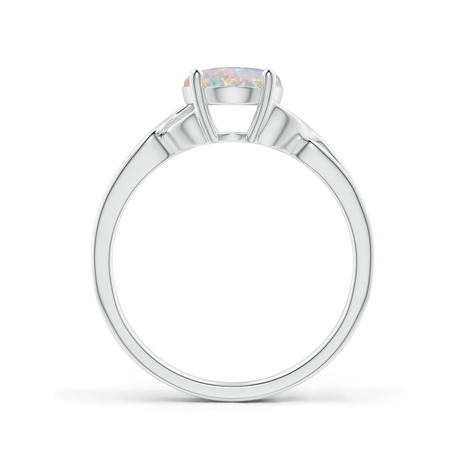 9x7mm AAAA Classic Oval Opal Criss-Cross Cocktail Ring in White Gold side-1