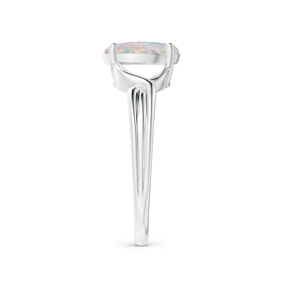 9x7mm AAAA Classic Oval Opal Criss-Cross Cocktail Ring in White Gold side-2