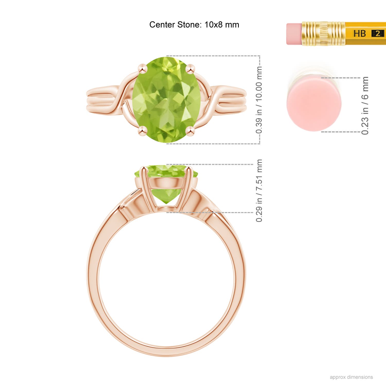 AA - Peridot / 2.6 CT / 14 KT Rose Gold