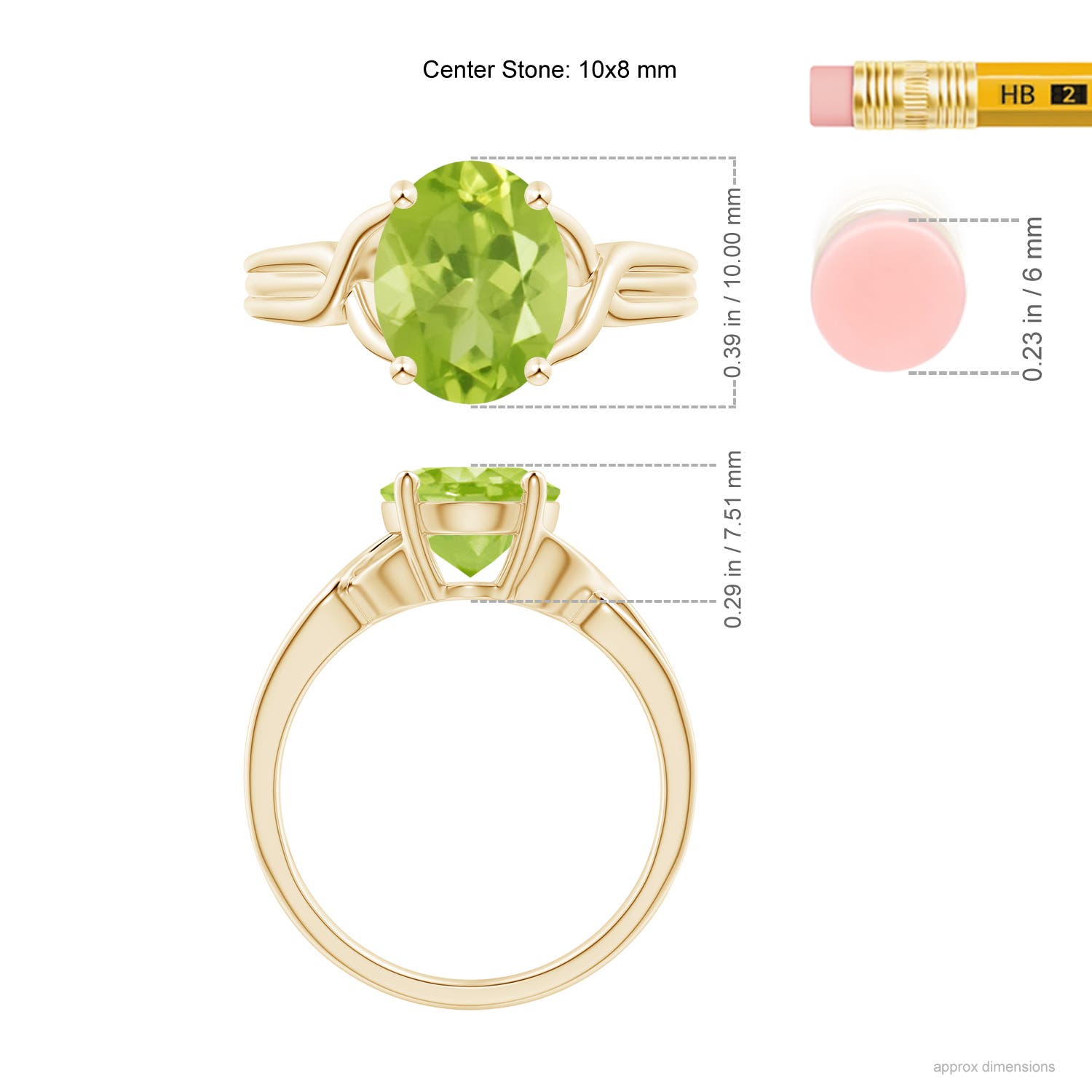 AA - Peridot / 2.6 CT / 14 KT Yellow Gold