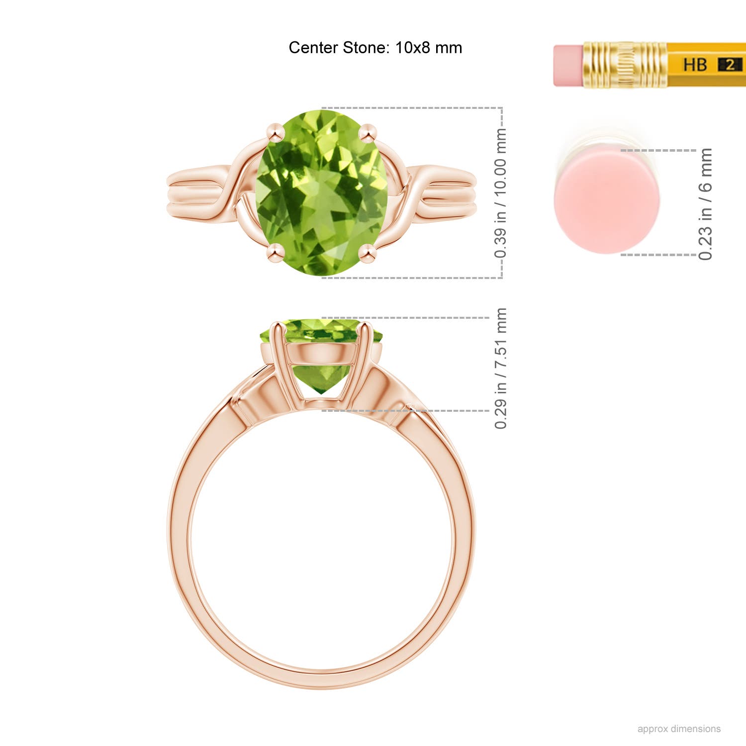 AAA - Peridot / 2.6 CT / 14 KT Rose Gold