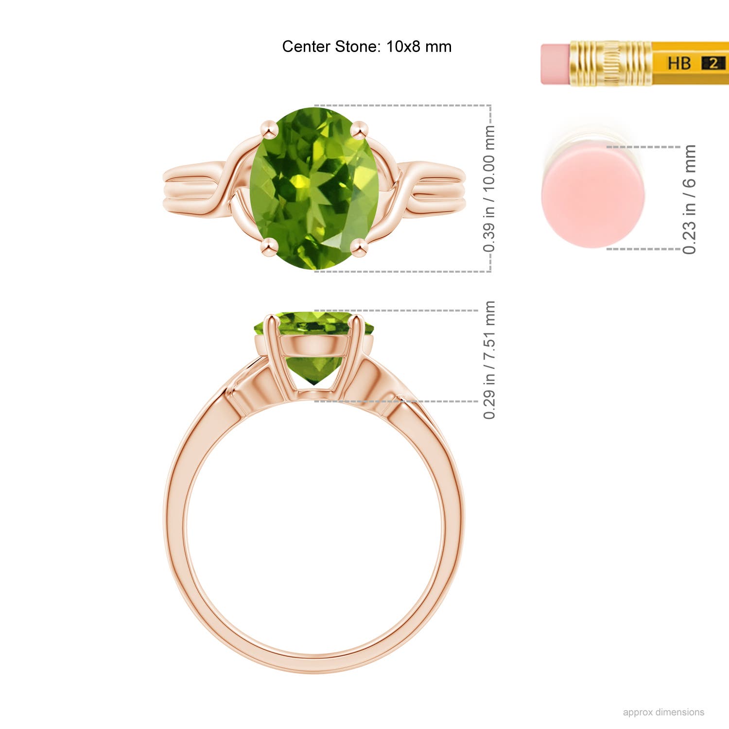 AAAA - Peridot / 2.6 CT / 14 KT Rose Gold