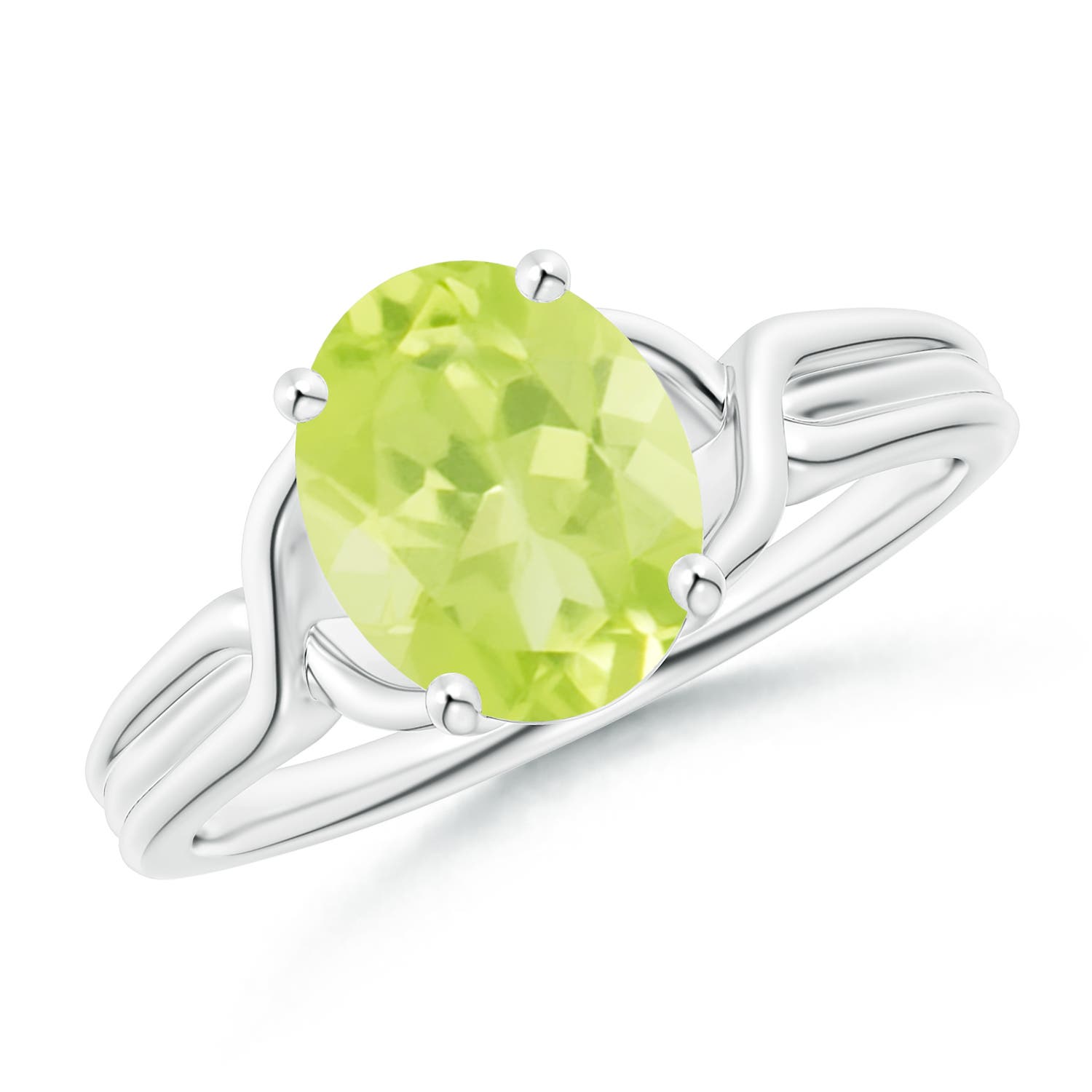 A - Peridot / 1.9 CT / 14 KT White Gold