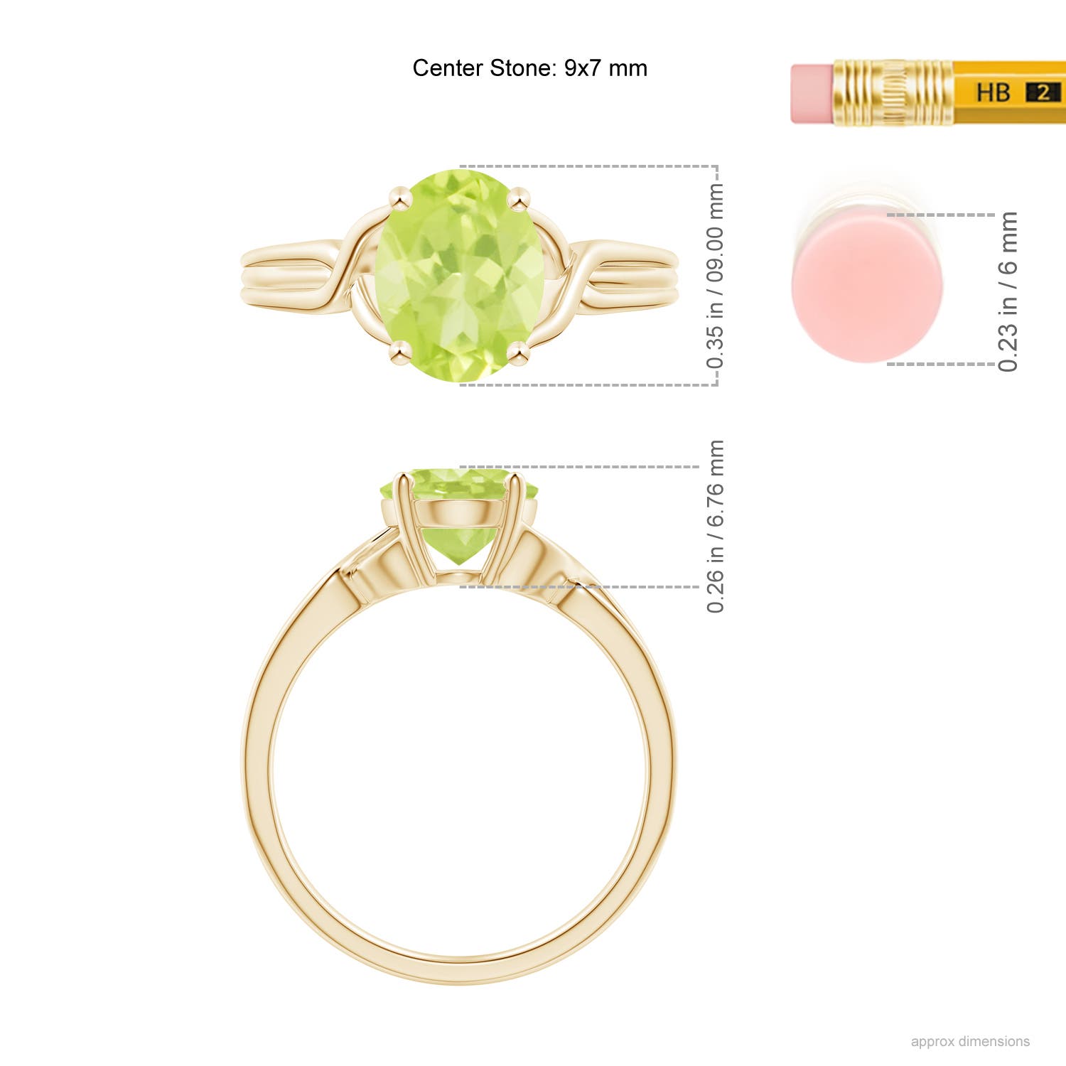 A - Peridot / 1.9 CT / 14 KT Yellow Gold