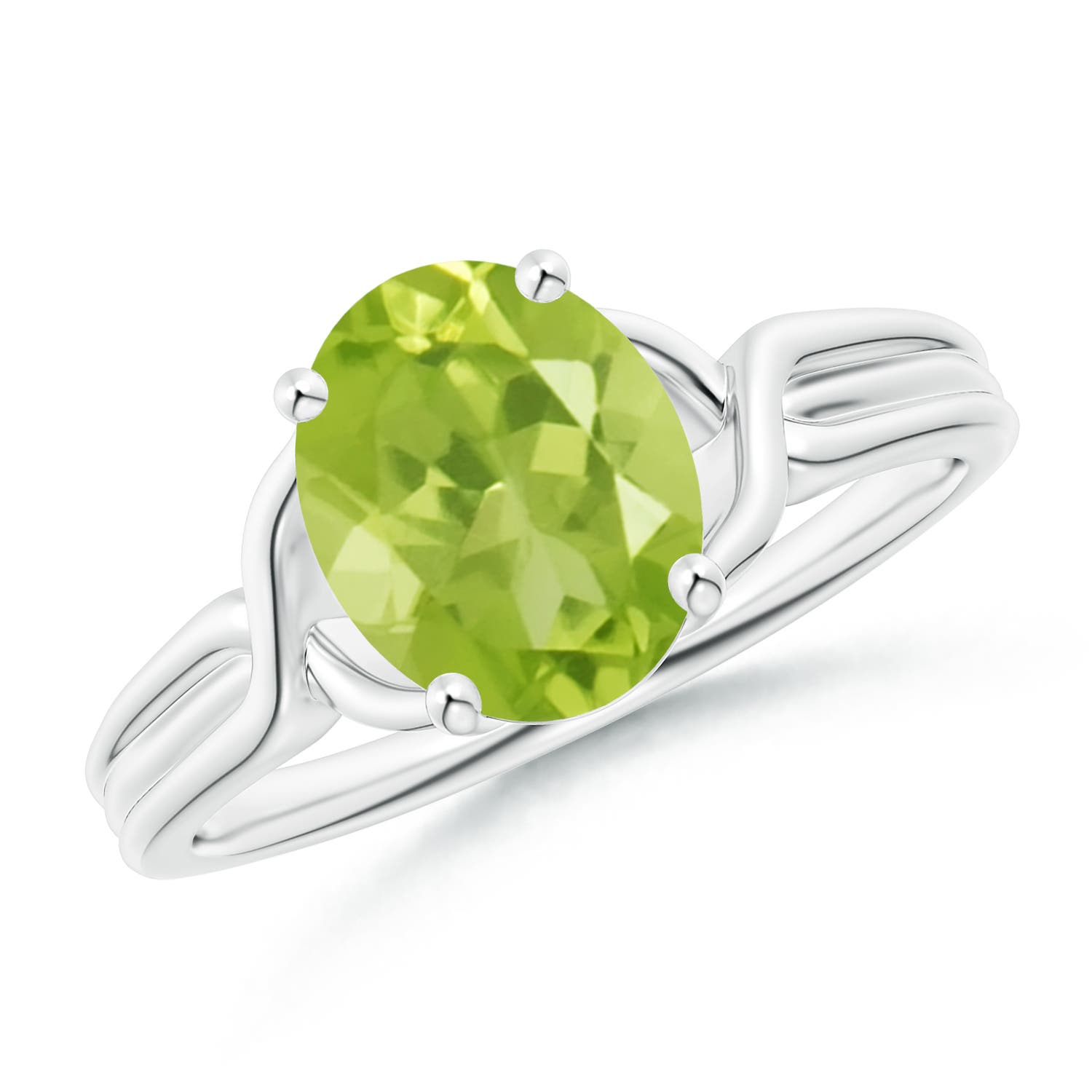 AA - Peridot / 1.9 CT / 14 KT White Gold