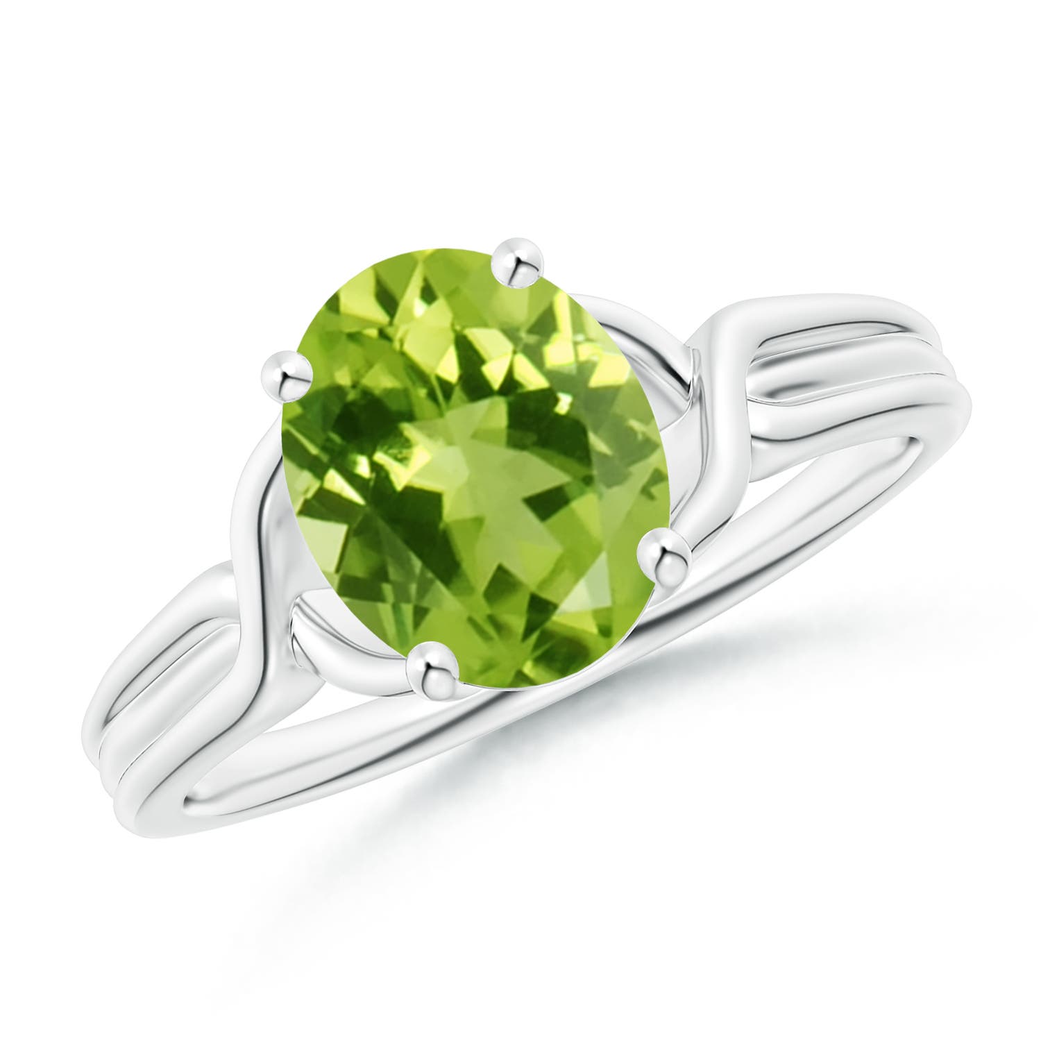 AAA - Peridot / 1.9 CT / 14 KT White Gold