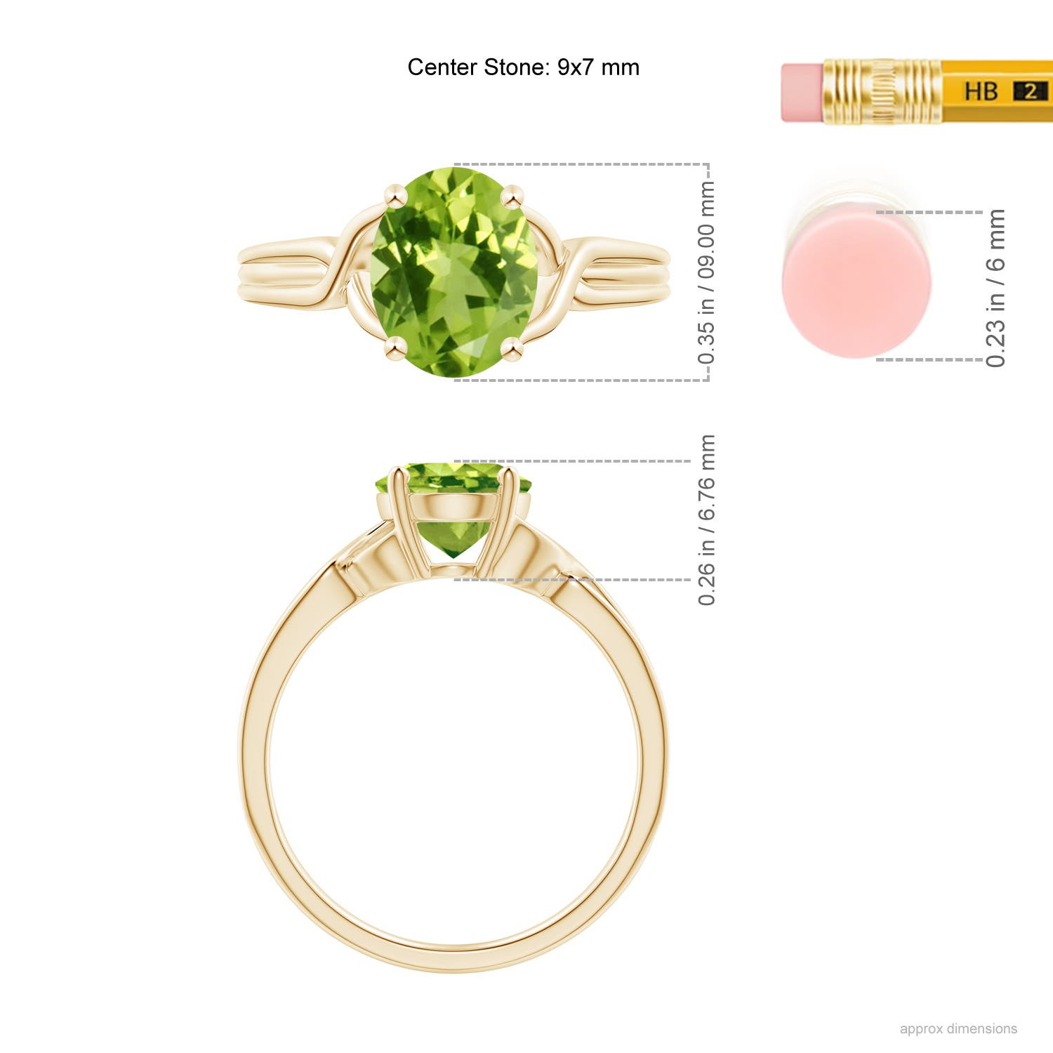 AAA - Peridot / 1.9 CT / 14 KT Yellow Gold