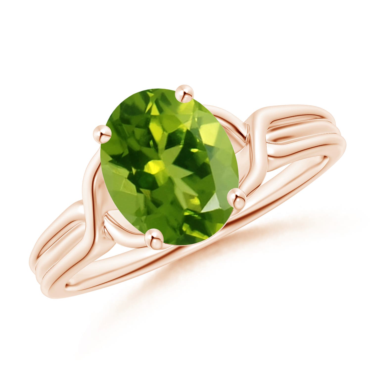 AAAA - Peridot / 1.9 CT / 14 KT Rose Gold