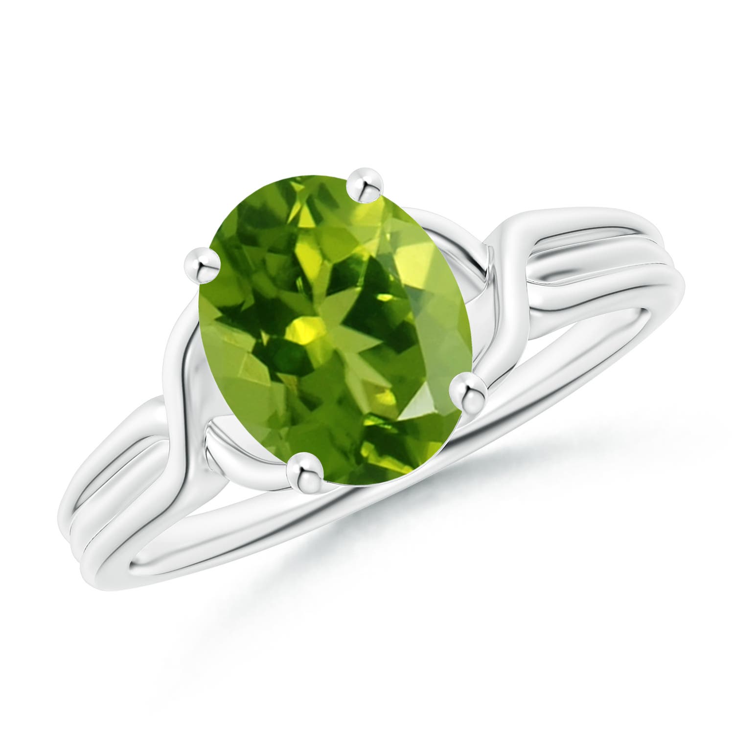 AAAA - Peridot / 1.9 CT / 14 KT White Gold