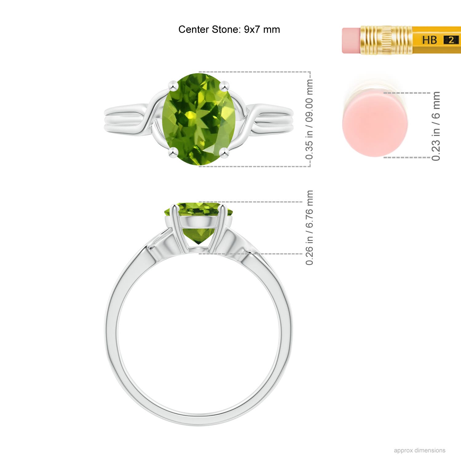 AAAA - Peridot / 1.9 CT / 14 KT White Gold