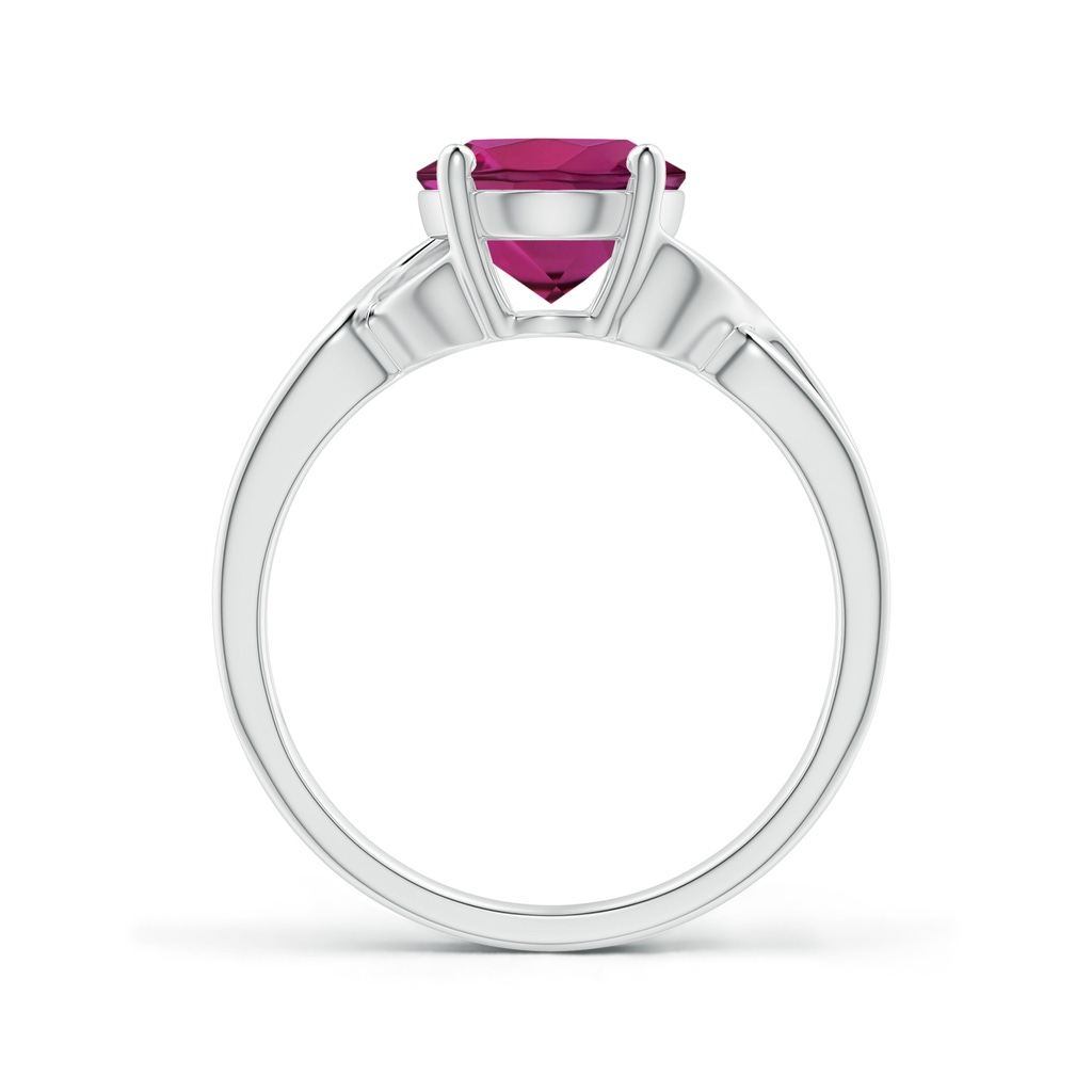 10x8mm AAAA Classic Oval Rhodolite Criss-Cross Cocktail Ring in White Gold - side 199