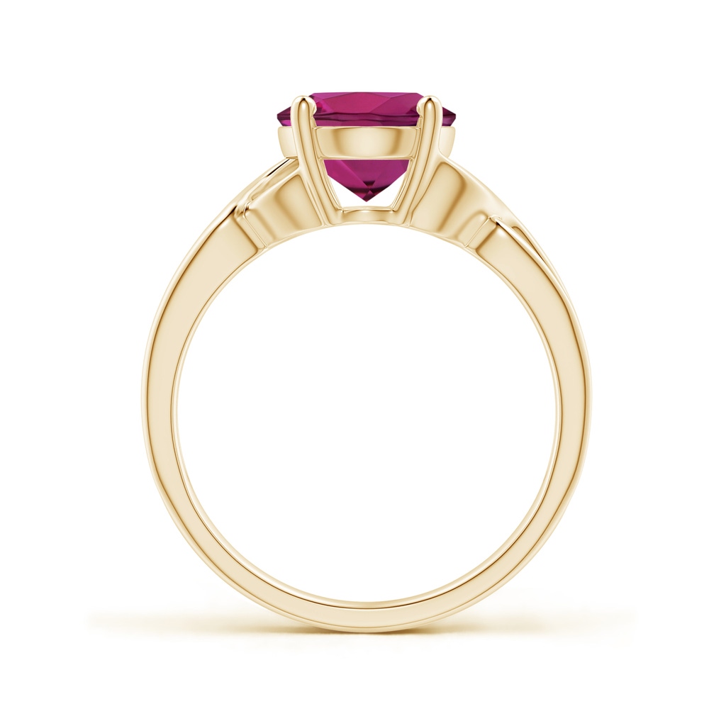 10x8mm AAAA Classic Oval Rhodolite Criss-Cross Cocktail Ring in Yellow Gold - side 199