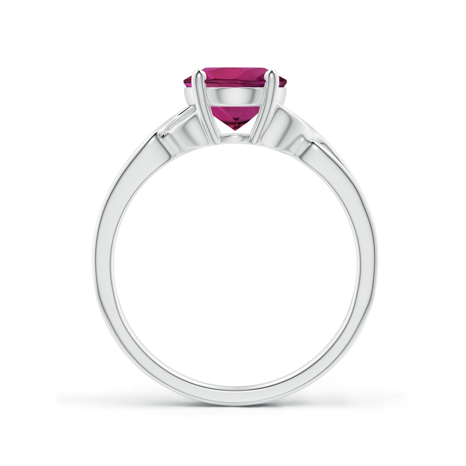 9x7mm AAAA Classic Oval Rhodolite Criss-Cross Cocktail Ring in White Gold side-1