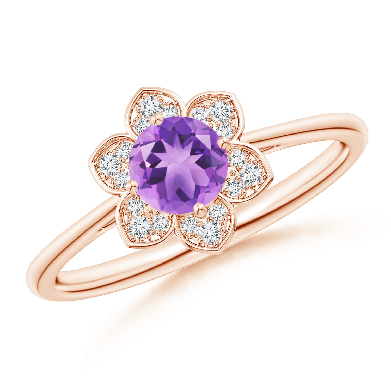 A - Amethyst / 0.51 CT / 14 KT Rose Gold