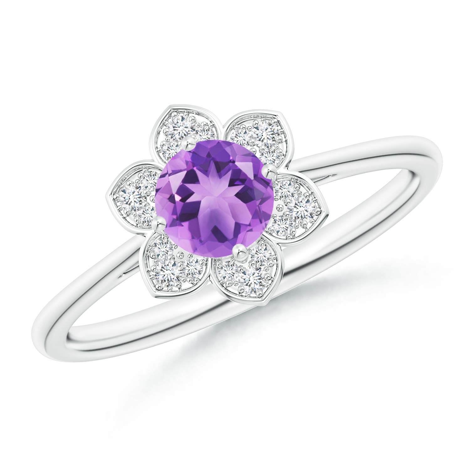 A - Amethyst / 0.51 CT / 14 KT White Gold