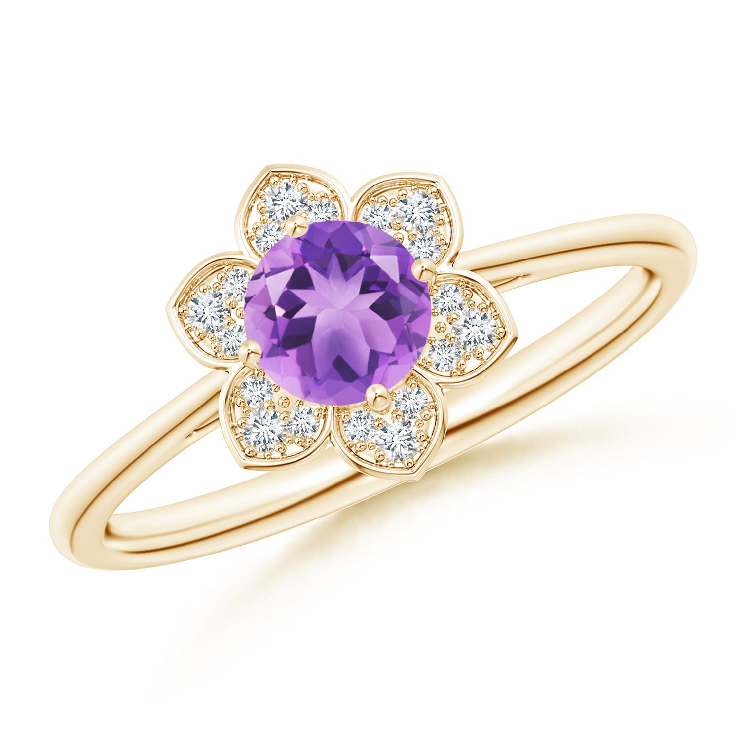 A - Amethyst / 0.51 CT / 14 KT Yellow Gold